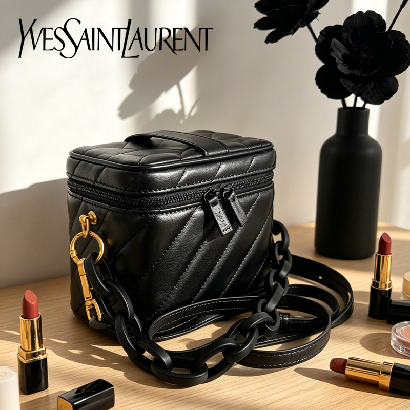 Ysl Beauty Makeup Bag - Bolsa de Cosméticos Mini YSL Preta